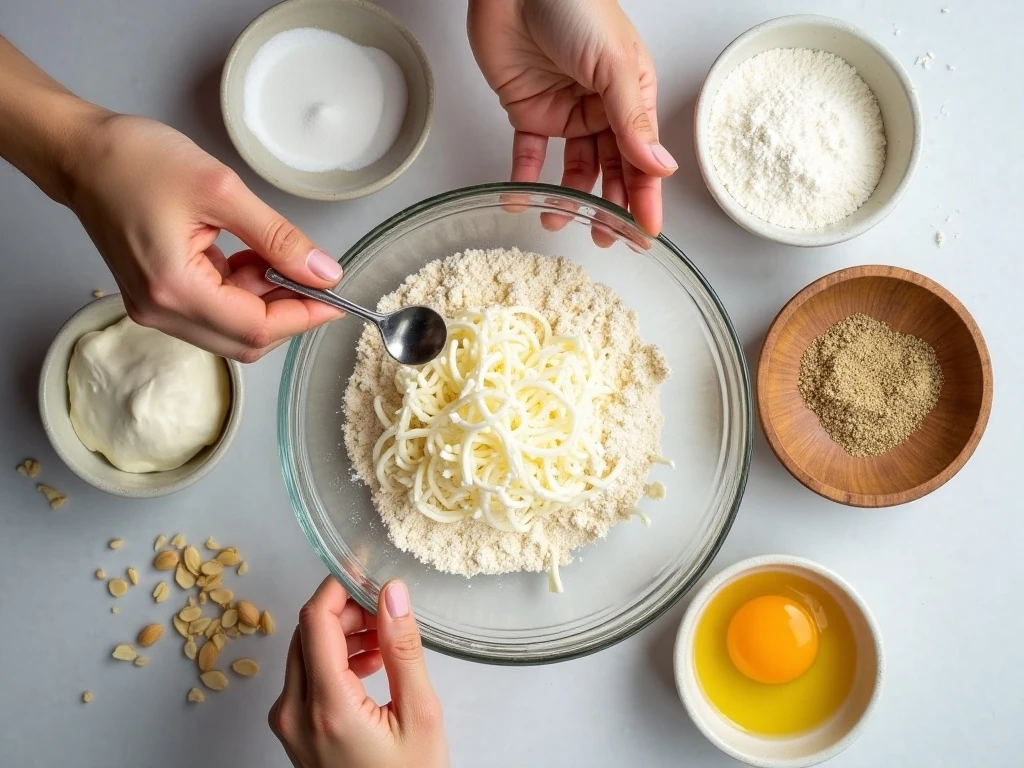 Ingredients for almond flour low-carb everything bagels