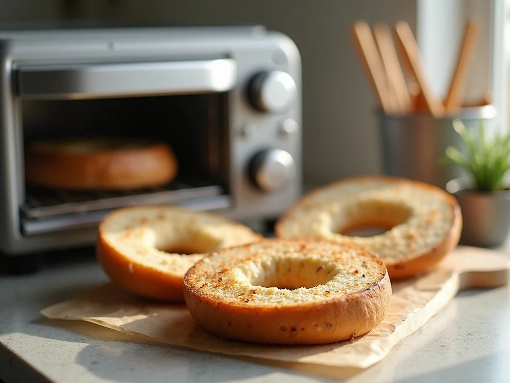 Stored and reheated low-carb everything bagels