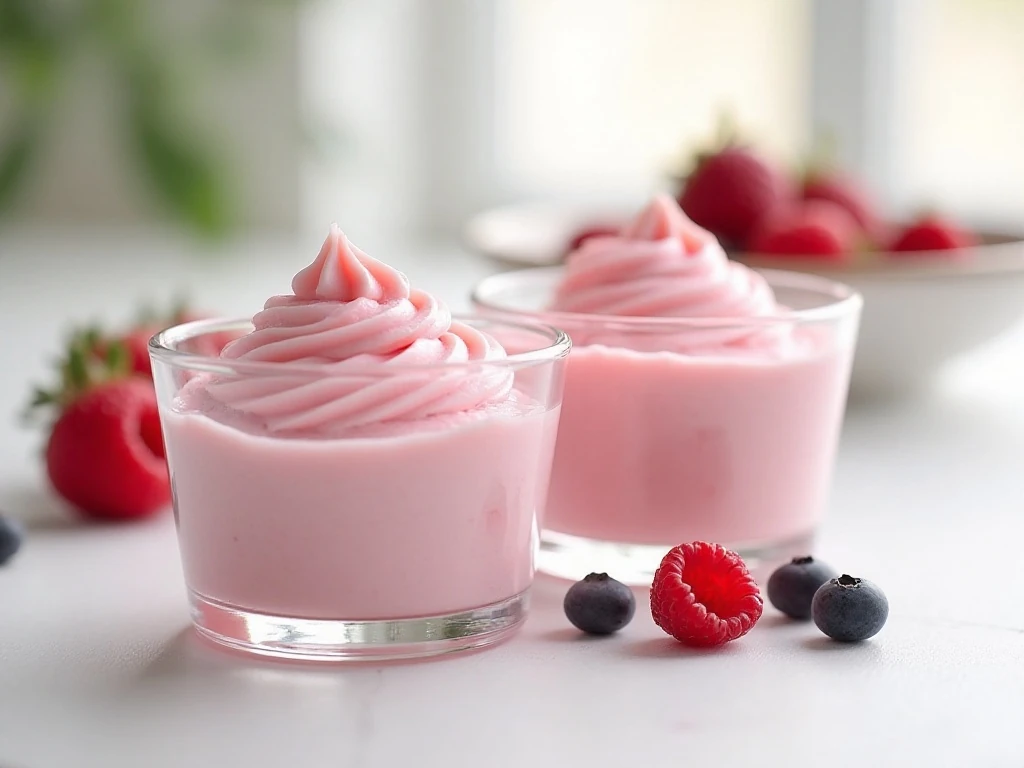 Individual servings of light and creamy low-carb Jello fluff