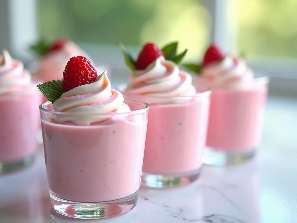 Four servings of creamy low-carb Jello yogurt whip