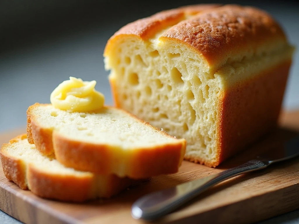 Close-up of the tender texture of microwave keto mug bread