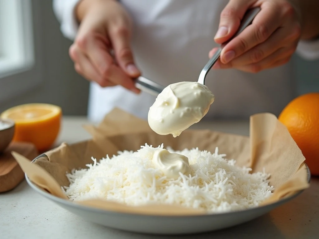 Portioning lemon lime bite mixture before rolling