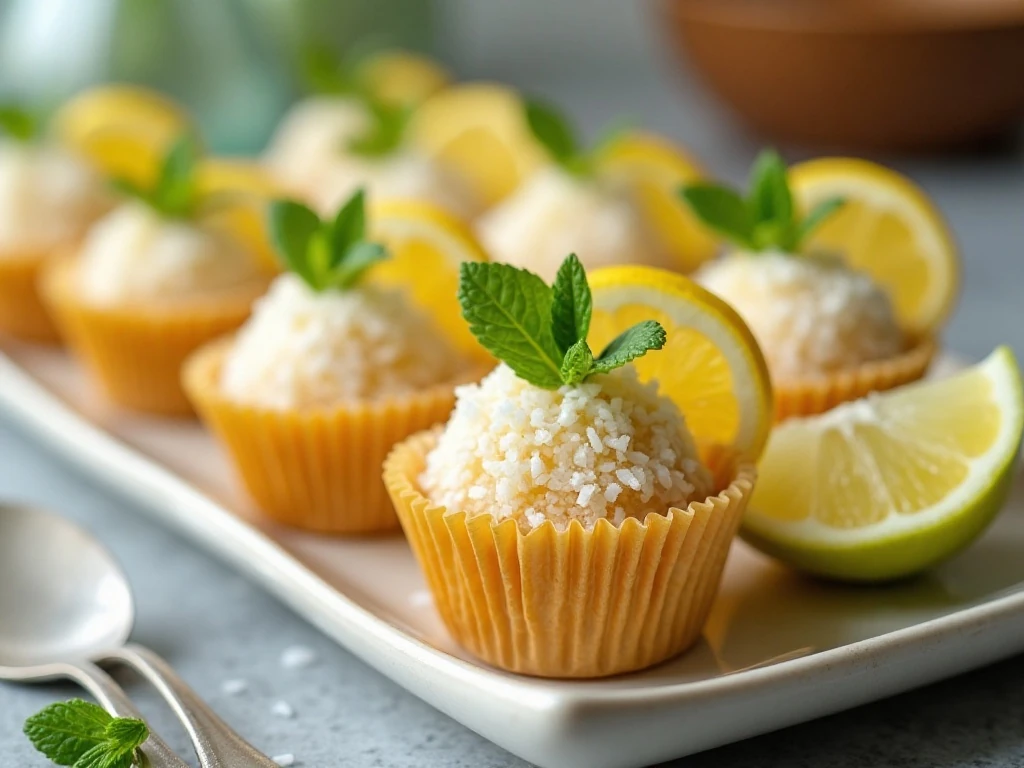 Lemon lime bites served as a chilled appetizer