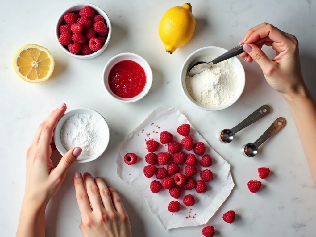 Ingredients for easy low-carb raspberry gummies