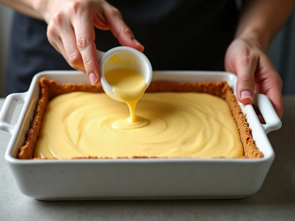 Firm graham-cracker crust and smooth dessert layers