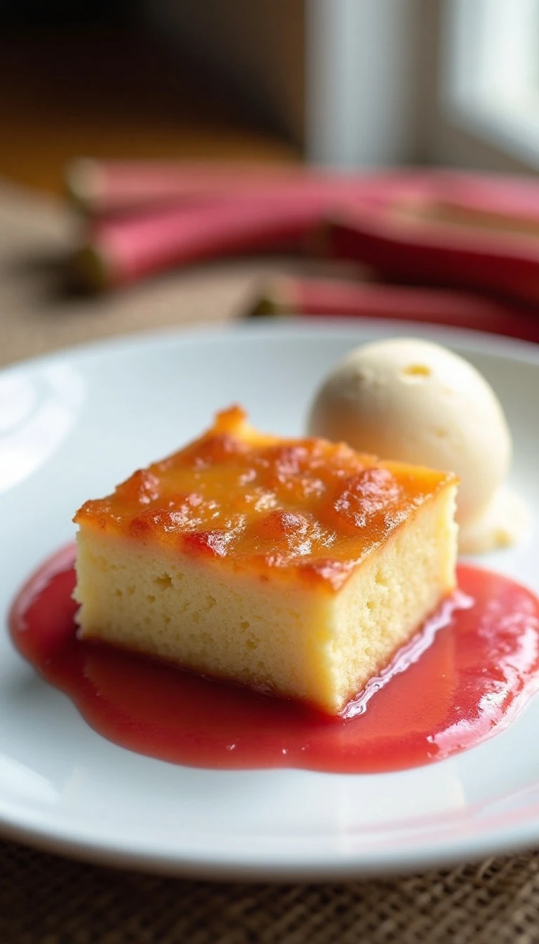 Magic Rhubarb Pudding Cake Recipe
