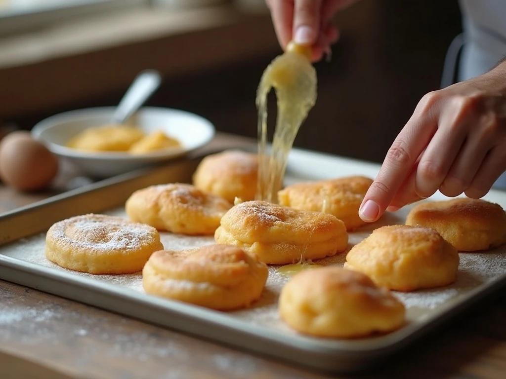 Shaping soft yeast-raised malasada dough