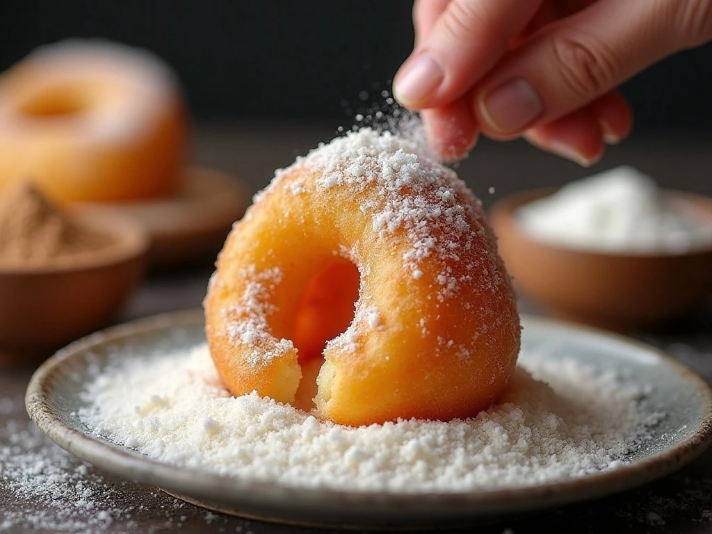 Sugar-coated malasada with optional toppings