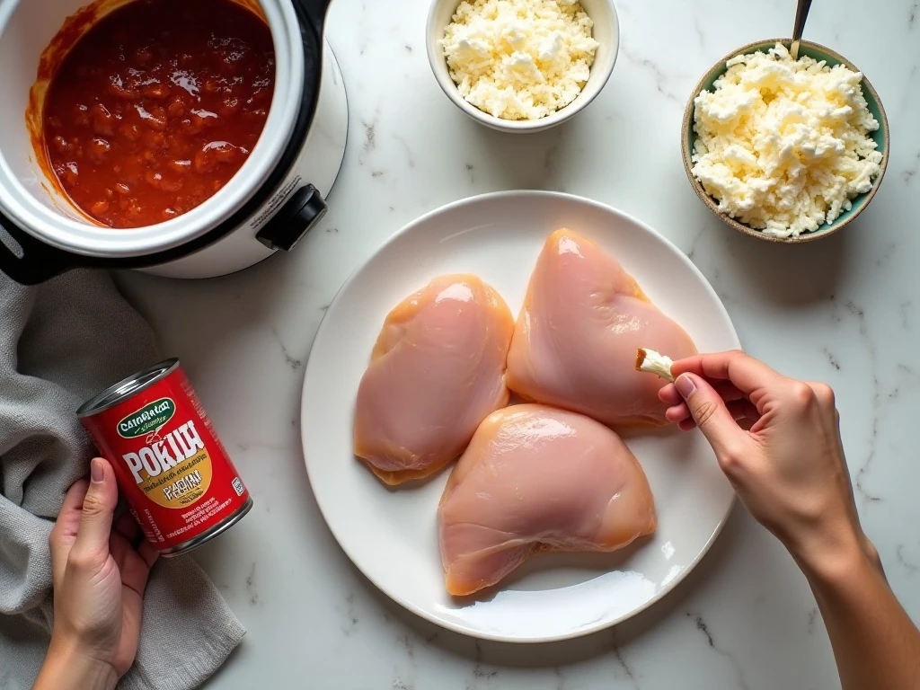 Three ingredients for easy Manwich chicken