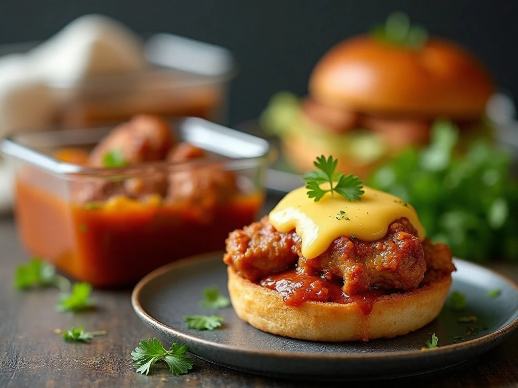 Manwich chicken stored with sauce for reheating