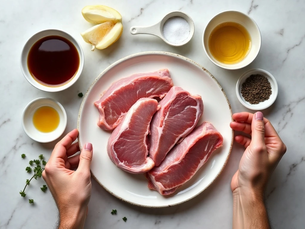 Ingredients for maple glazed baked pork chops