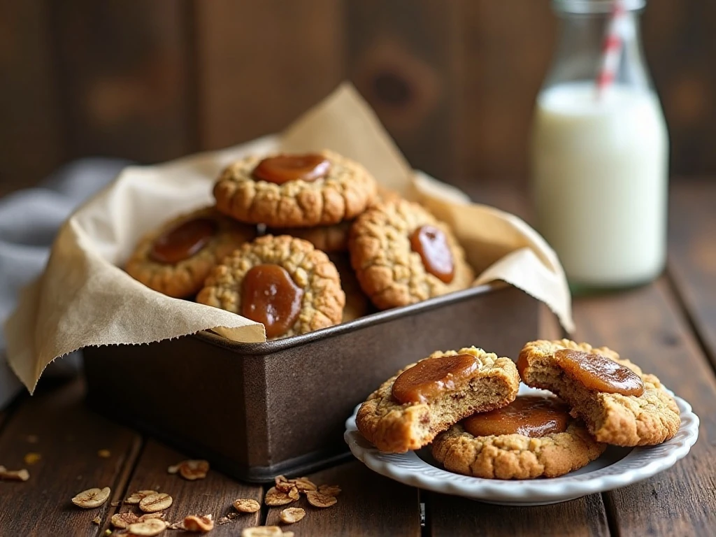 Maple oatmeal cookies arranged for storage and serving