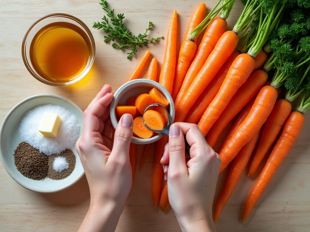Ingredients for easy maple roasted carrots
