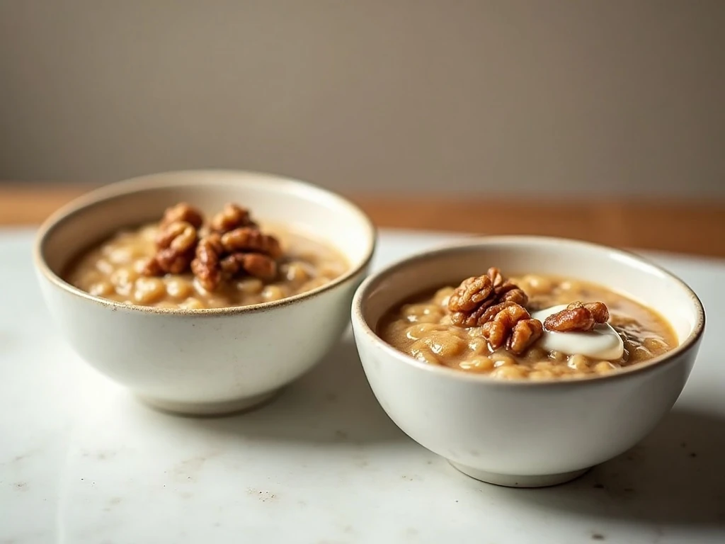 Two serving ideas for keto maple walnut noatmeal