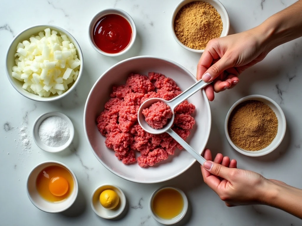 Ingredients for quick microwave meatloaf