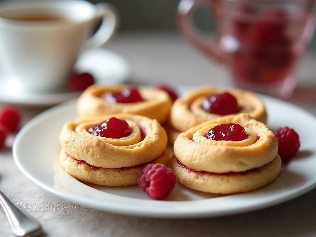 Viennese whirls served for afternoon tea