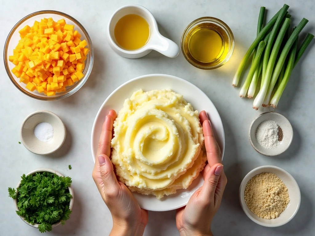 Ingredients for crispy mashed potato balls