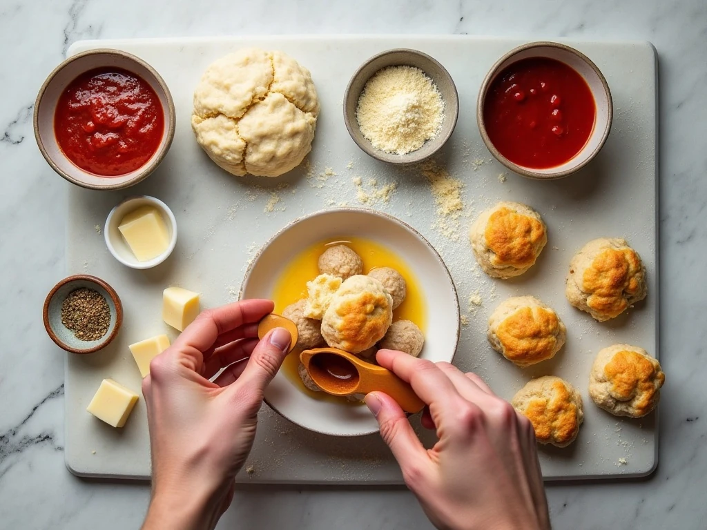 Ingredients for easy cheesy meatball bombs