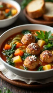 Homemade Meatball Vegetable Soup Recipe
