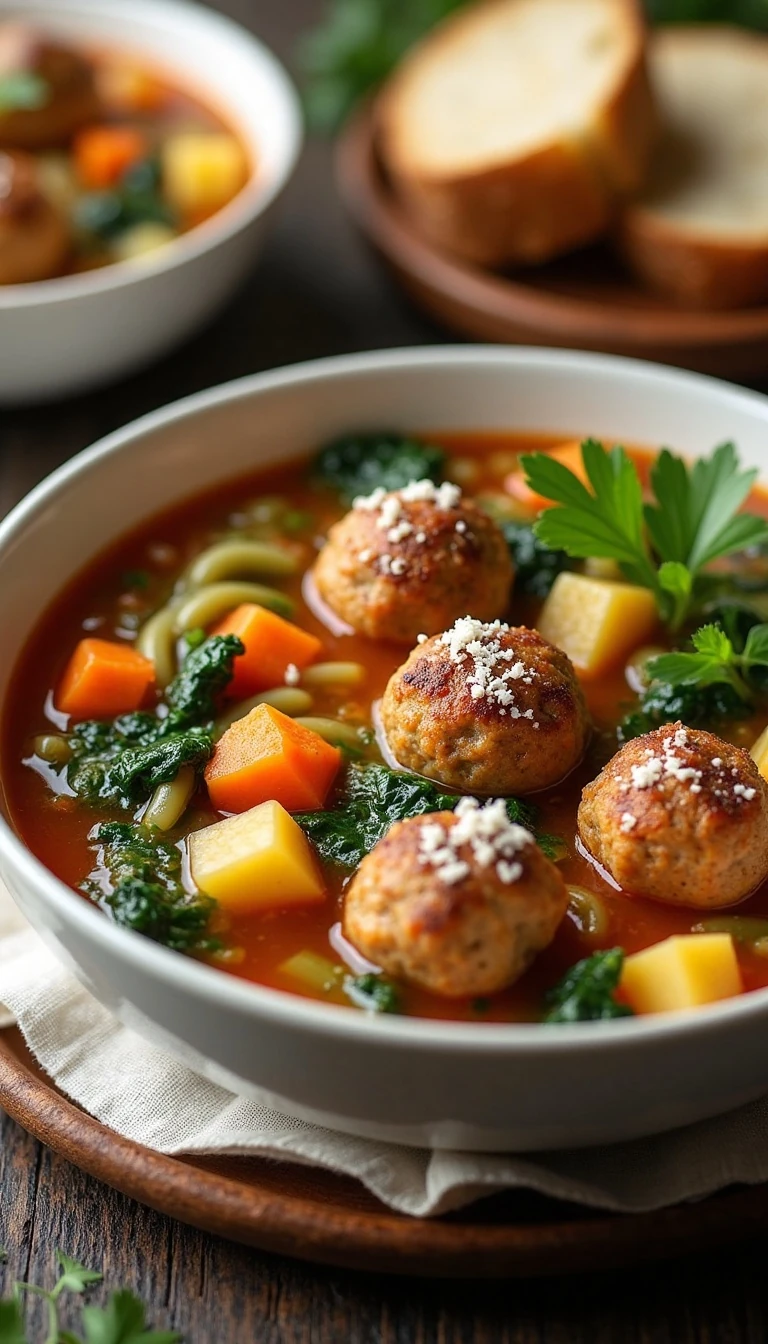 Homemade Meatball Vegetable Soup Recipe