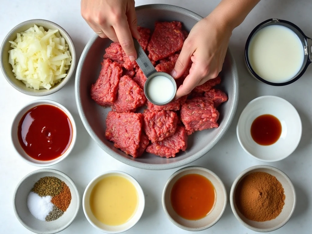 Ingredients for gluten-free meatloaf without breadcrumbs
