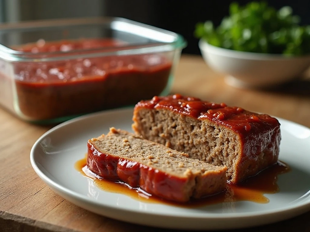 Sliced leftover meatloaf ready for storage and reheating