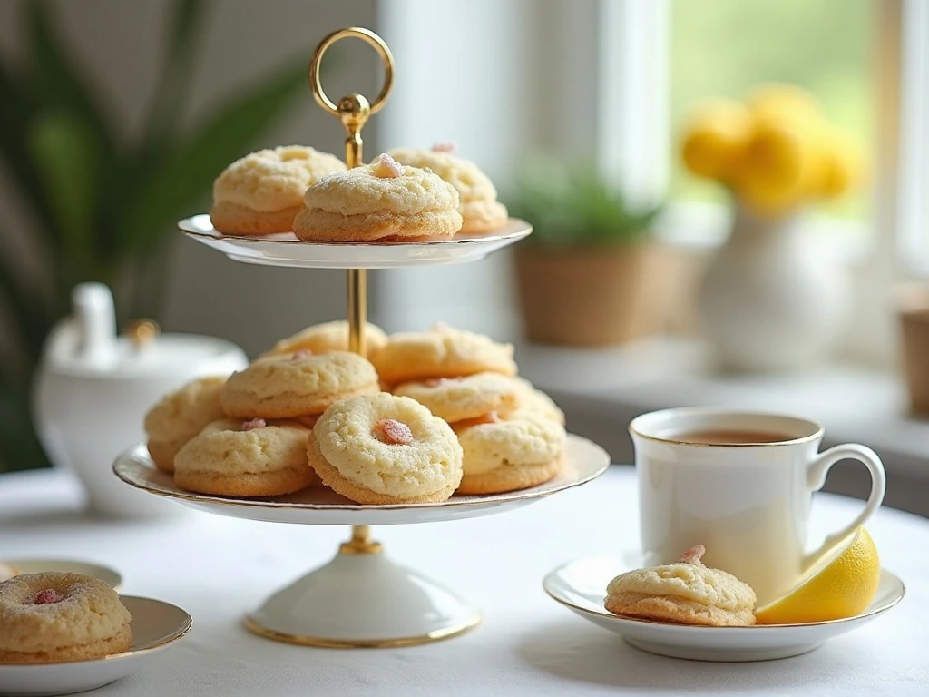 Melting moments cookies served for afternoon tea