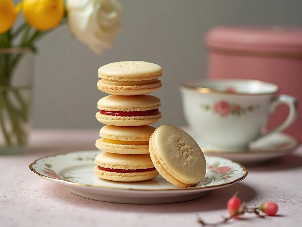 Melting moments cookies served with tea and ready for storage