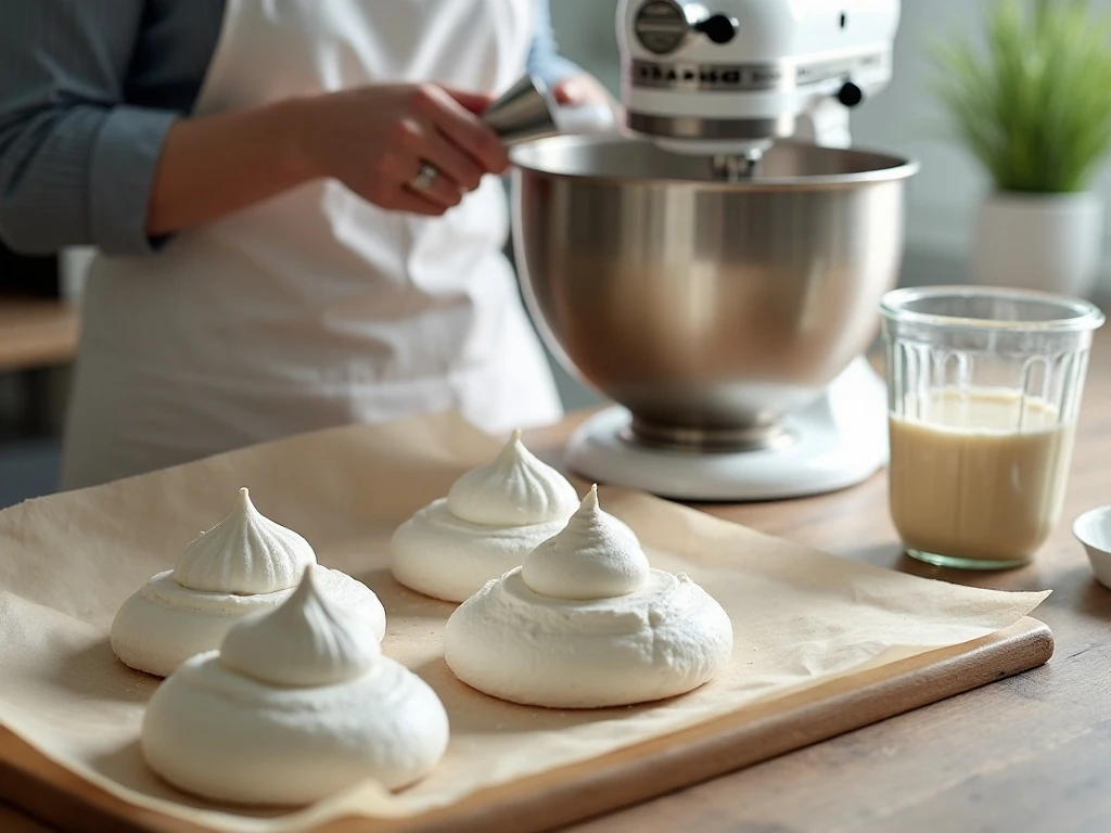 Clean equipment and prepared ingredients for meringue cookies