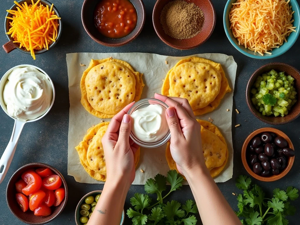 Ingredients for Mexican seven-layer dip cups