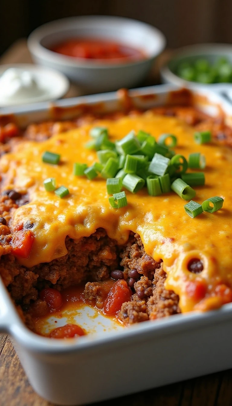 Easy Mexican Casserole Recipe with Beef, Beans, and Cheddar