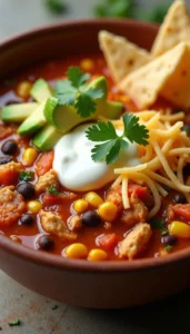 Easy Zesty Mexican Chicken Tortilla Soup Recipe
