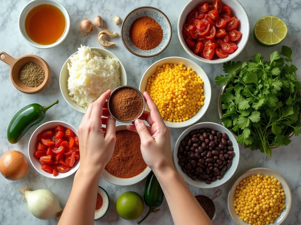 Ingredients for easy Mexican chicken tortilla soup