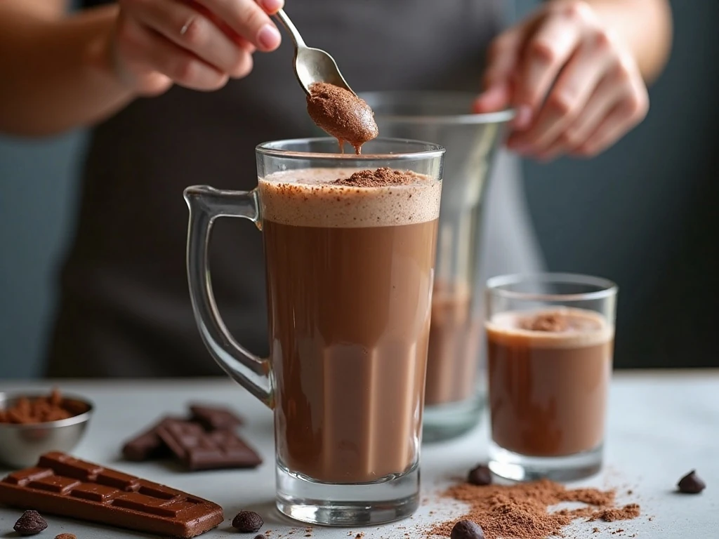 Thick creamy texture of a blended Milky Way milkshake