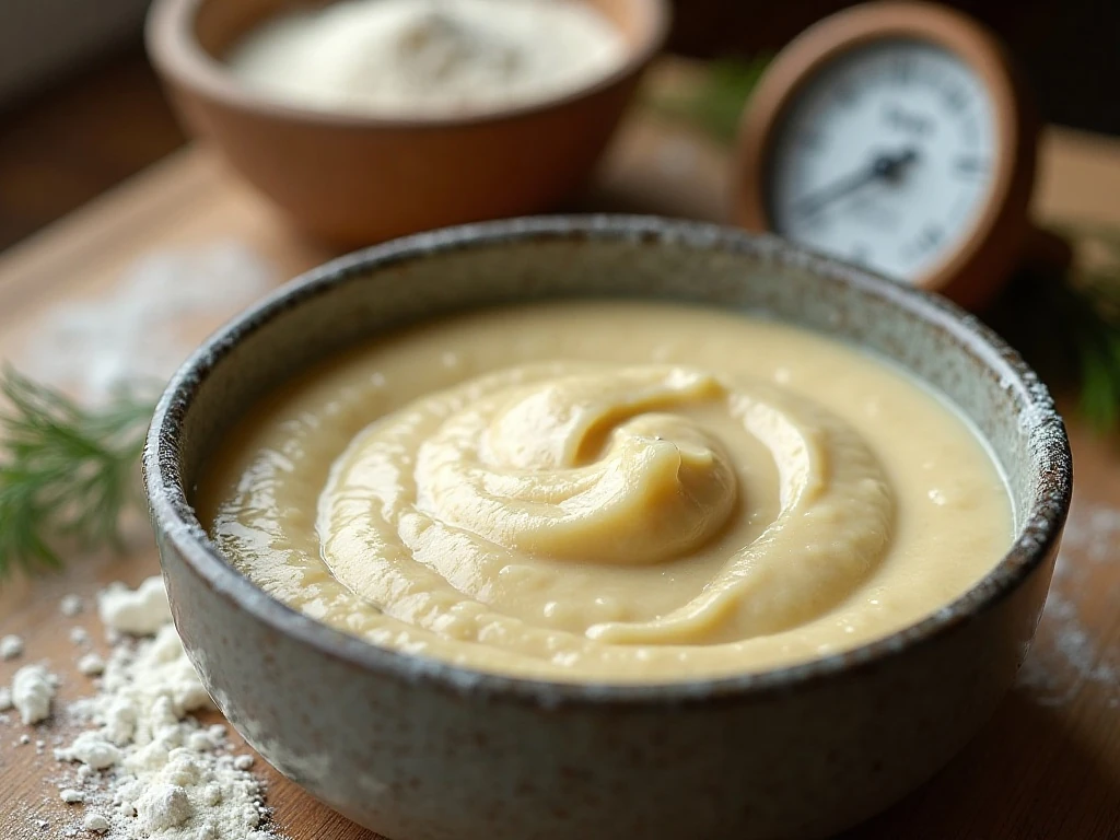 Warm cottage cheese mixture and soft dilly bread batter