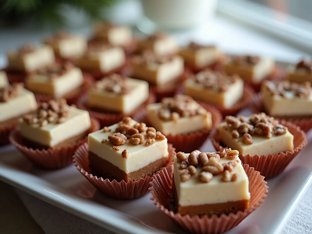 Millionaire fudge squares arranged on a serving platter