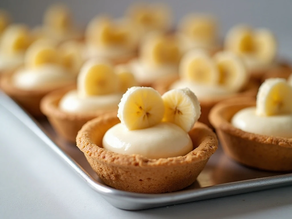 Chilled mini banana cream pies ready to serve
