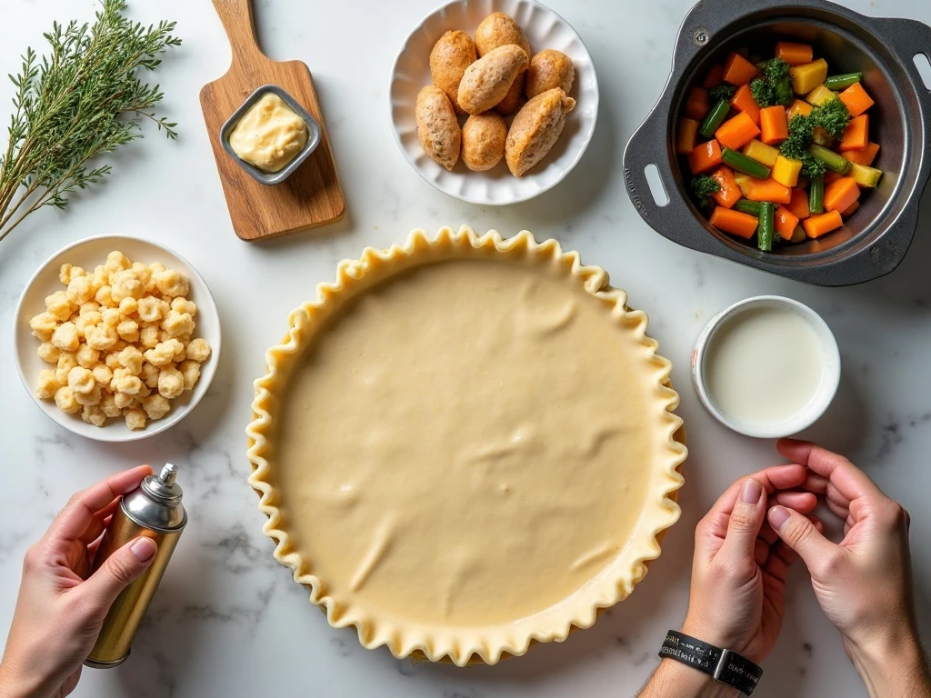 Ingredients for mini chicken pot pies