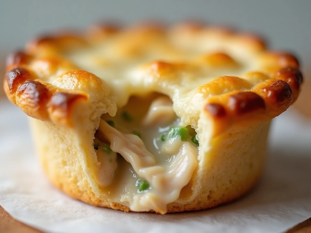Crisp reheated mini chicken pot pie