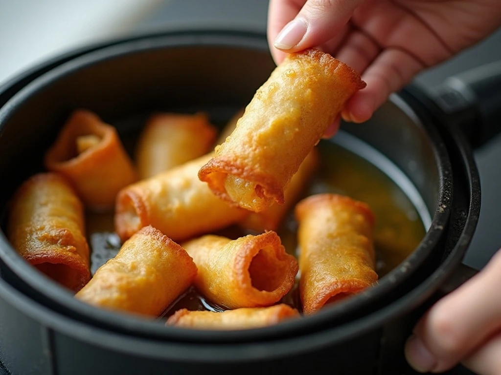 Cooking mini jalapeño popper egg rolls by frying or air-frying