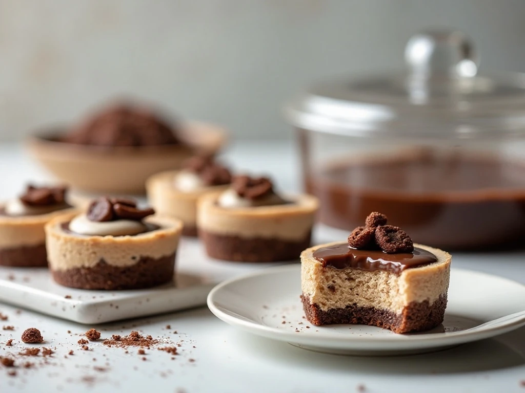 Chilled mini Nutella cheesecakes ready for make-ahead serving