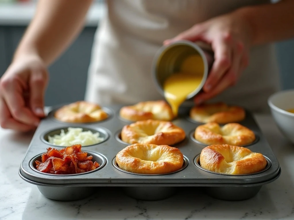 Prebaked pastry shells and quiche filling ingredients