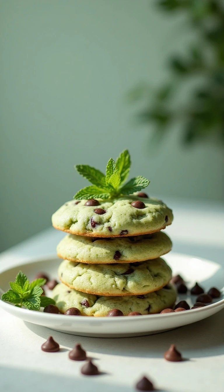 The Best Soft Mint Chocolate Chip Cookies Recipe