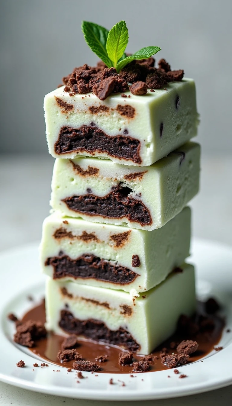 Easy Mint Fudge Ice Cream Stack Recipe