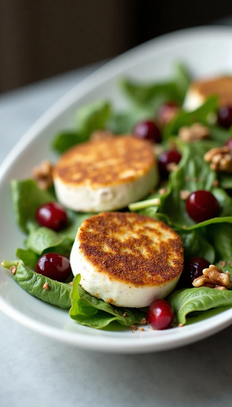 Mixed Greens with Walnut-Crusted Goat Cheese Recipe