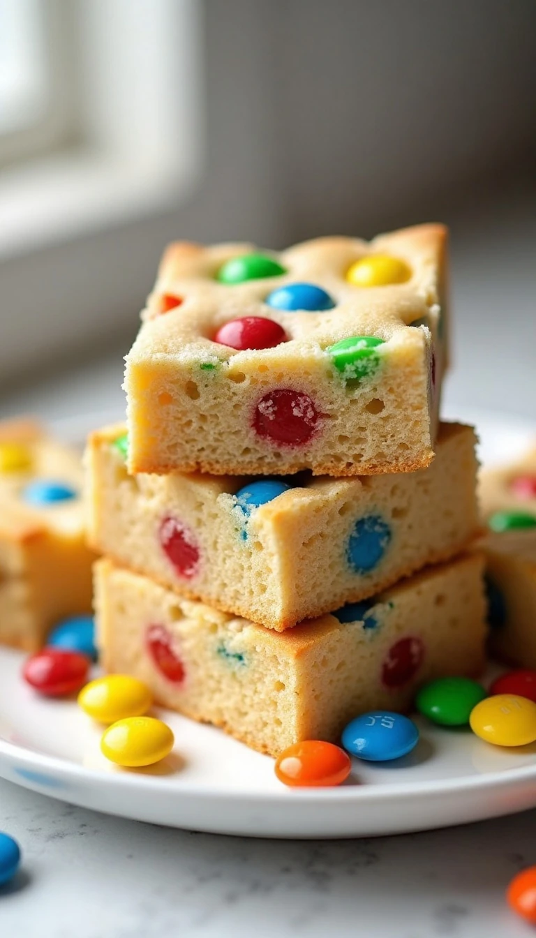 Easy M&M Vanilla Cookie Bars Recipe