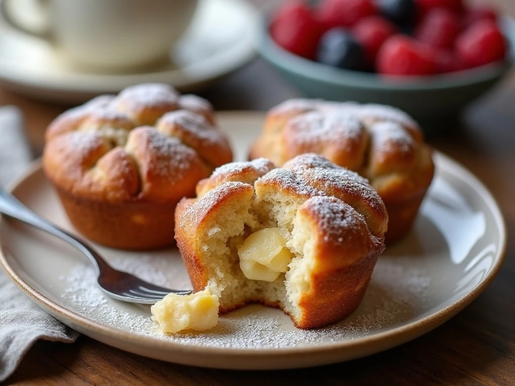 Individual monkey bread muffins ready to serve