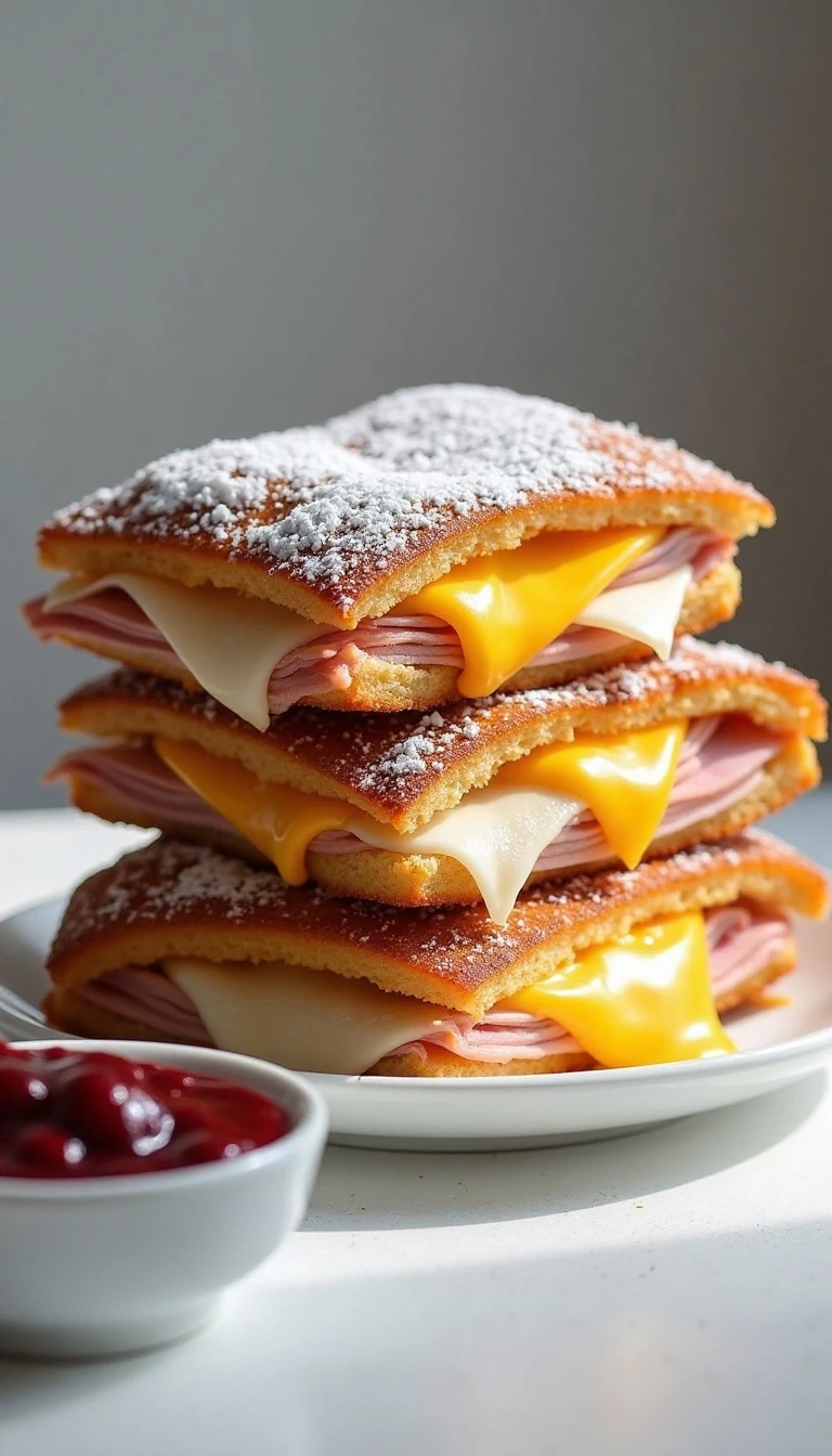 Monte Cristo Sandwich With Lingonberry Dipping Sauce