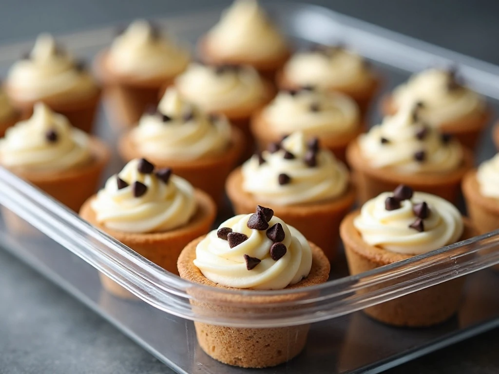 Chilled cookie cups ready for serving