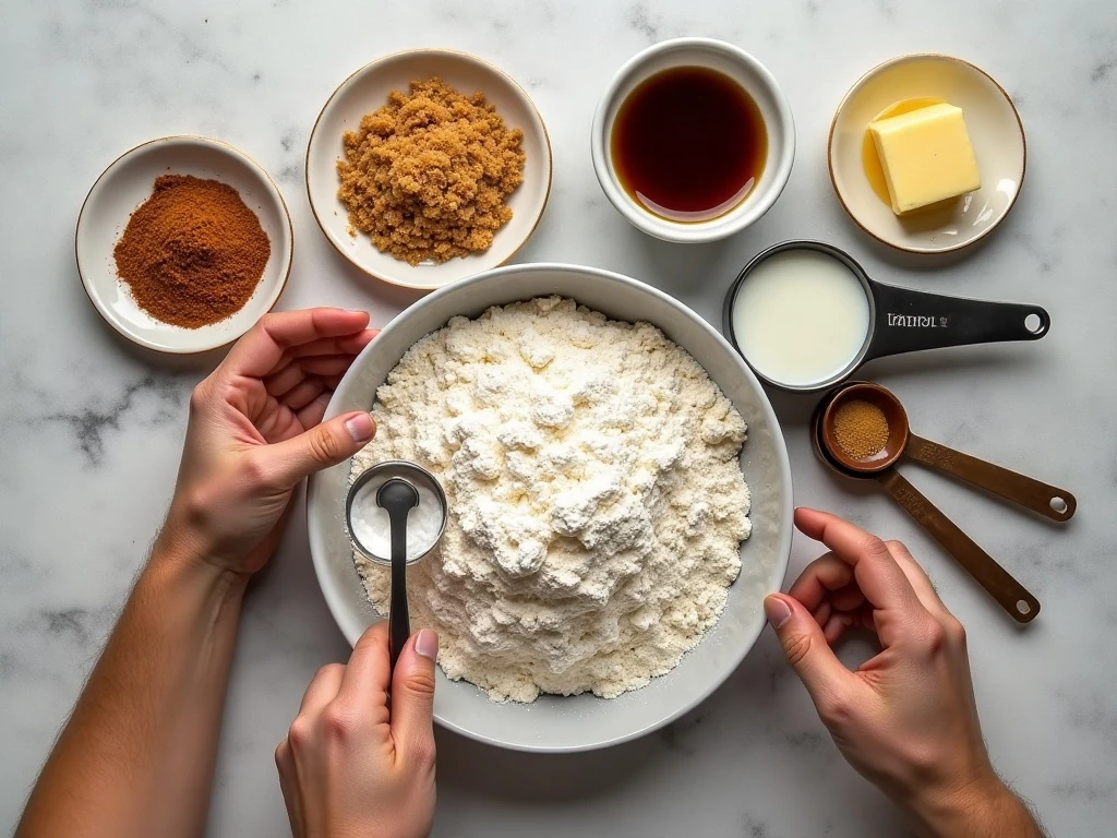 Ingredients for a warmly spiced gingerbread loaf